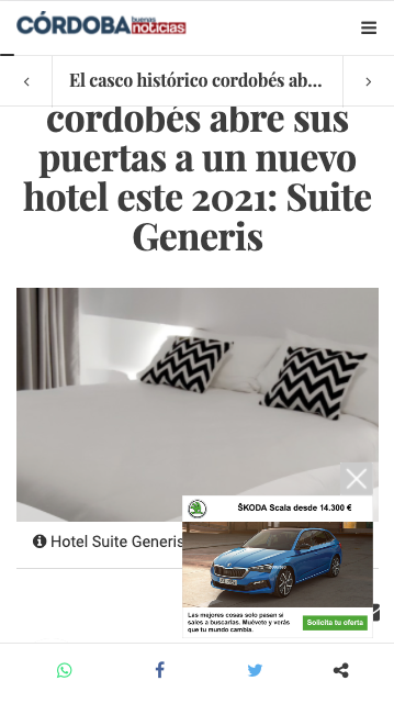 El casco histórico cordobés abre sus puertas a un nuevo hotel este 2021: Suite Generis